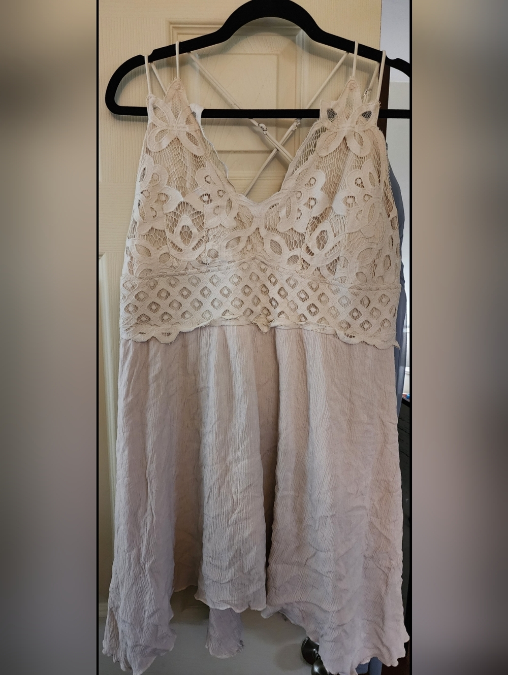 J for Justify Neutral Lace Trim Sleeveless Dress